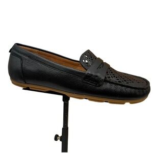 Earth Women's Remi Leather Driving Loafers Size 7 Black Arch Support Moccasin
